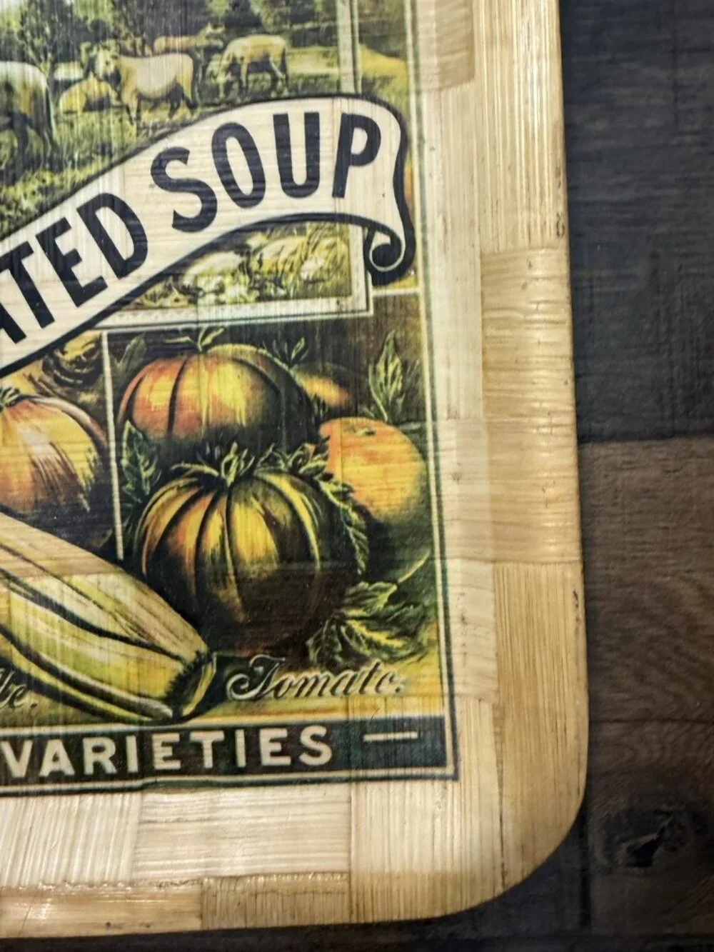 Vintage Edwards Desiccated Soup Advertising Ad Farmhouse Woven Bamboo Soup Tray